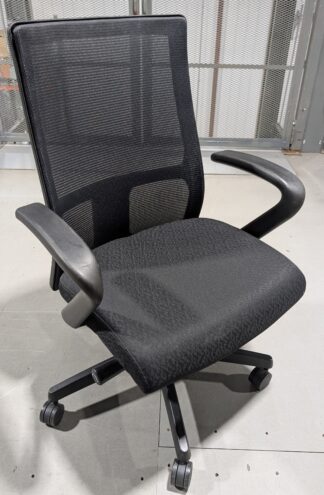 HON Ignition Black Mesh Conference Chairs w/ Fixed Arms - Used