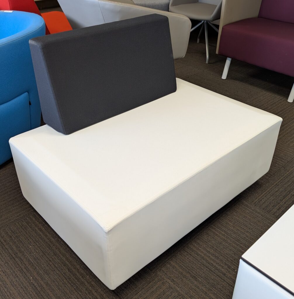 White/Charcoal 39"x26"x30"H Lounge Soft Seating - Used