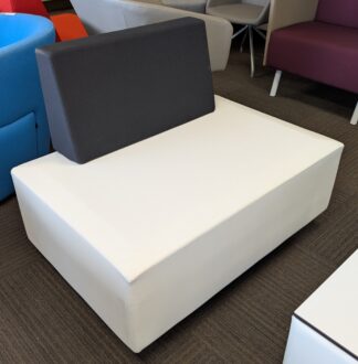 White/Charcoal 39"x26"x30"H Lounge Soft Seating - Used
