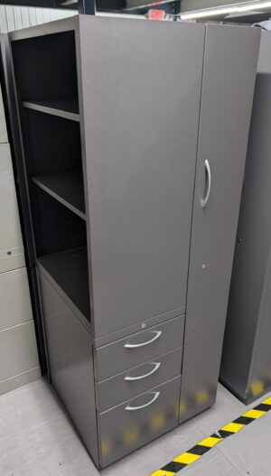 Hon Charcoal Storage Tower w/ Left Bookcase - Used