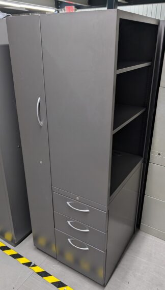 Hon Charcoal Storage Tower w/ Right Bookcase - Used