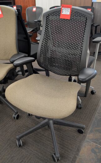 Herman Miller Celle Beige Fabric Charcoal Flex Back Task Chair - Used