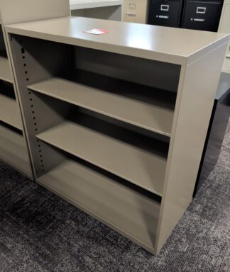 18" x 36" (Assorted Height) Metal Taupe Color Bookcases - Used