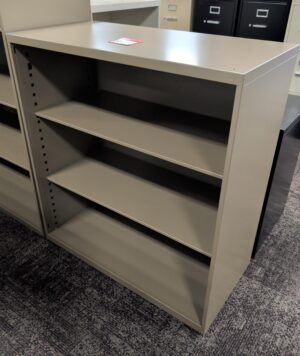 18" x 36" (Assorted Height) Metal Taupe Color Bookcases - Used