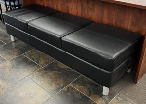 Black Leather Bench - Used
