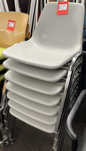 Light Gray Plastic Stack Chair - Used