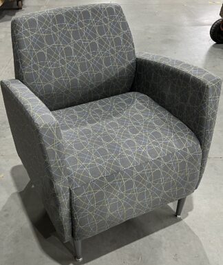 Krug Grey Fabric w/ Geometric Pattern Club Chair - Used