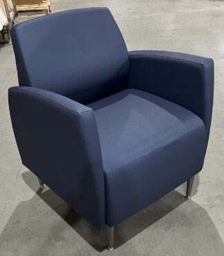 Krug Solid Blue Health Care Vinyl Club Chair - Used