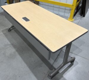Alternative view of All-Steel 30"72" Maple Top w/ Clamping Metallic Base Mobile Nesting Table - Used