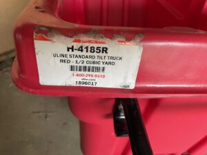 Uline H-4185R Red 1/2 Yard Dump Hopper - Used - Image 4
