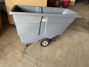 Uline 1-Yard Gray Plastic Dump Hoppers - Used