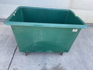32”x48”x37” tall Green Plastic Tub Carts - Used