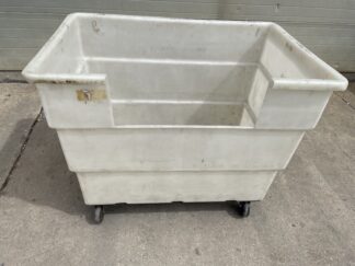 31”x47”x38” (tall) White Plastic Tub Carts with Side Cut-Outs - Used