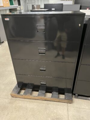 Meilink 43"W Black 4-Drawer Lateral File - Used