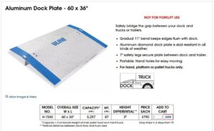 Alternative view of Uline Brand 60"x36" Aluminum Dock Plate - Used