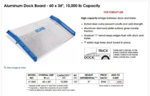 Alternative view of Uline Brand 60"x36" Aluminum Dock Board (10,000# Cap.) - Used