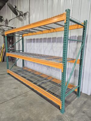 42" deep x 12' long Heavy Duty Teardrop Rack with Used Wire Decks - New & Used