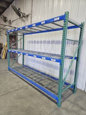 Alternative view of 42" deep x 12' long Medium Duty Teardrop Rack with Used Wire Decks - New & Used