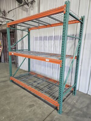 42" deep x 92" long Heavy Duty Teardrop Rack with Used Wire Decks - New & Used