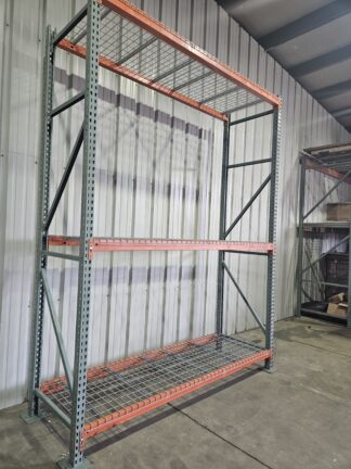 Heavy Duty U-Punch Interlake Pallet Rack with Wire Decks - Used