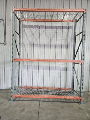 36"x104" (12'-0" Tall) Heavy Duty U-Punch Interlake Pallet Rack with Wire Decks - Used - Image 5