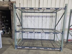 Alternative view of 48" deep x 8' long Medium Duty Teardrop Rack with Used Outside Waterfall Wire Decks - New & Used