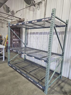 48" deep x 8' long Medium Duty Teardrop Rack with Used Outside Waterfall Wire Decks - New & Used