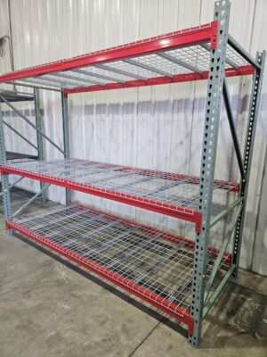 48" deep x 10' long Medium Duty Teardrop Rack with Used Wire Decks - New & Used