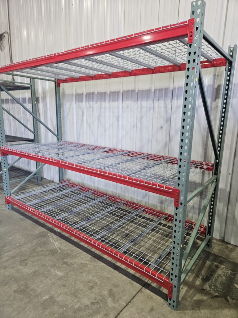48" deep x 10' long Medium Duty Teardrop Rack with Used Wire Decks - New & Used