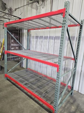 48" deep x 8' long Medium Duty Teardrop Rack with Used 1" x 4" In Lay Wire Decks - New & Used