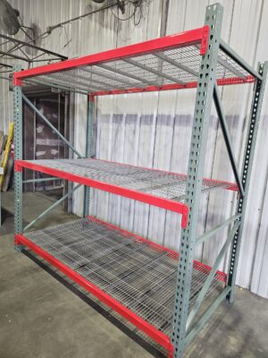 48" deep x 8' long Medium Duty Teardrop Rack with Used 1" x 4" In Lay Wire Decks - New & Used