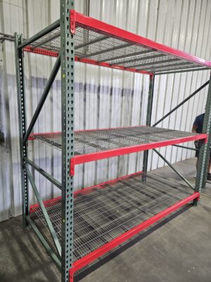 48" deep x 8' long Medium Duty Teardrop Rack with Used 1" x 4" In Lay Wire Decks - New & Used - Image 4