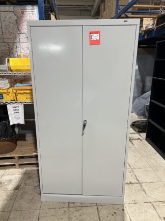 HON 3'x26"70"H 2-Door Gray Storage Cabinet - Used