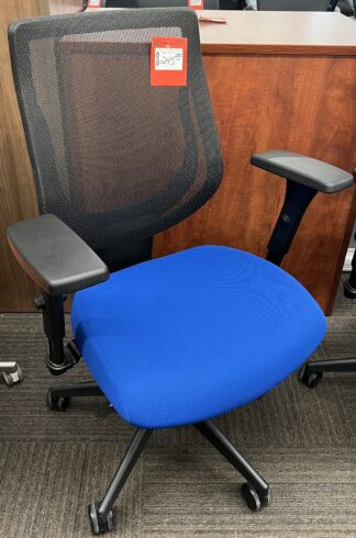 All Seating "You Too" Blue Fabric Seat w/ Mesh Back Task Chair - Used