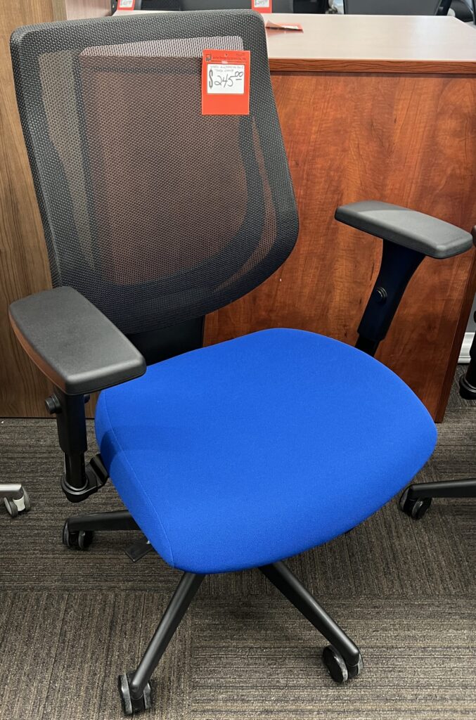 All Seating "You Too" Blue Fabric Seat w/ Mesh Back Task Chair - Used