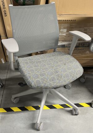 Sit-on-it "Wit" Arm Chair w/ Gray Patterned Fabric - Used