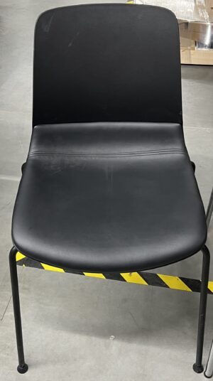 Sit-on-it "Mika" Black Vinyl Padded Stack Chair - Used