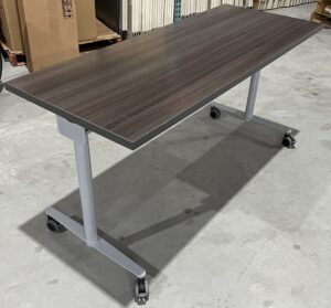 Berco 5'x2' Grey Woodgrain/Silver Mobile Nesting Table - Used