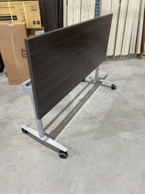 Alternative view of Berco 5'x2' Grey Woodgrain/Silver Mobile Nesting Table - Used