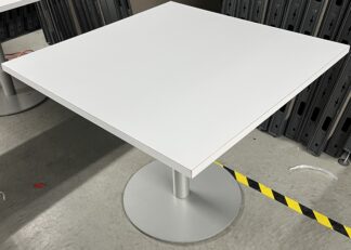 3'x3' White/Silver Cafe Table - Used