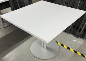 3'x3' White/Silver Cafe Table - Used