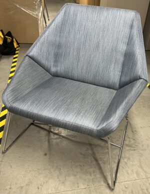 Arcadia "Nios" Slate Grey/Blue Lounge Chair - Used