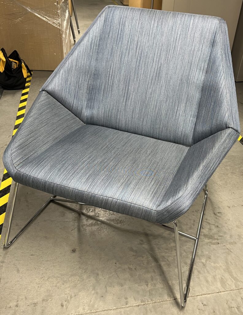 Arcadia "Nios" Slate Grey/Blue Lounge Chair - Used