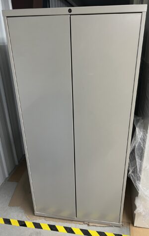 Knoll 30"x18"x63.5"H Off-White 2-Door Storage Cabinet - Used