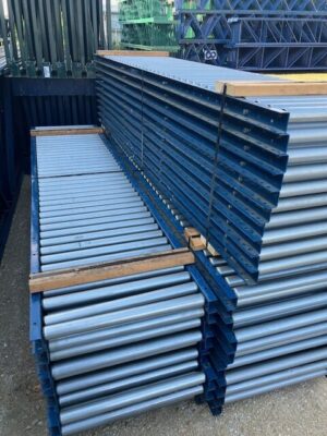27” Wide 1.9” Roller on 3” Centers / 10’-0” long Blue Gravity Conveyor – Used - Image 3