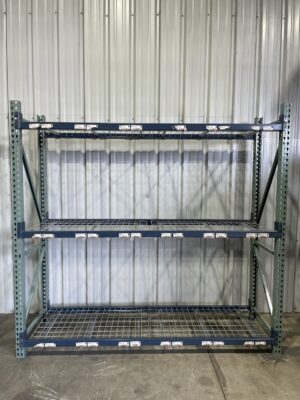 Alternative view of 30" deep x 8' long Light Duty Teardrop Rack with In-Lay Wire Decks - New & Used
