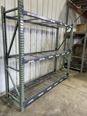 30" deep x 8' long Light Duty Teardrop Rack with In-Lay Wire Decks - New & Used