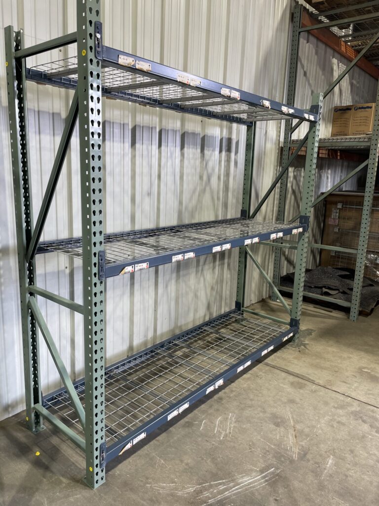 30" deep x 8' long Light Duty Teardrop Rack with In-Lay Wire Decks - New & Used