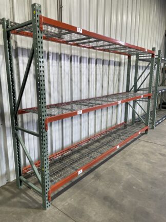 30" deep x 12' long Light Duty Teardrop Rack with 3 Piece In-Lay Wire Decks - New & Used