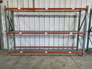 30" deep x 12' long Light Duty Teardrop Rack with 2 Piece In-Lay Wire Decks - New & Used